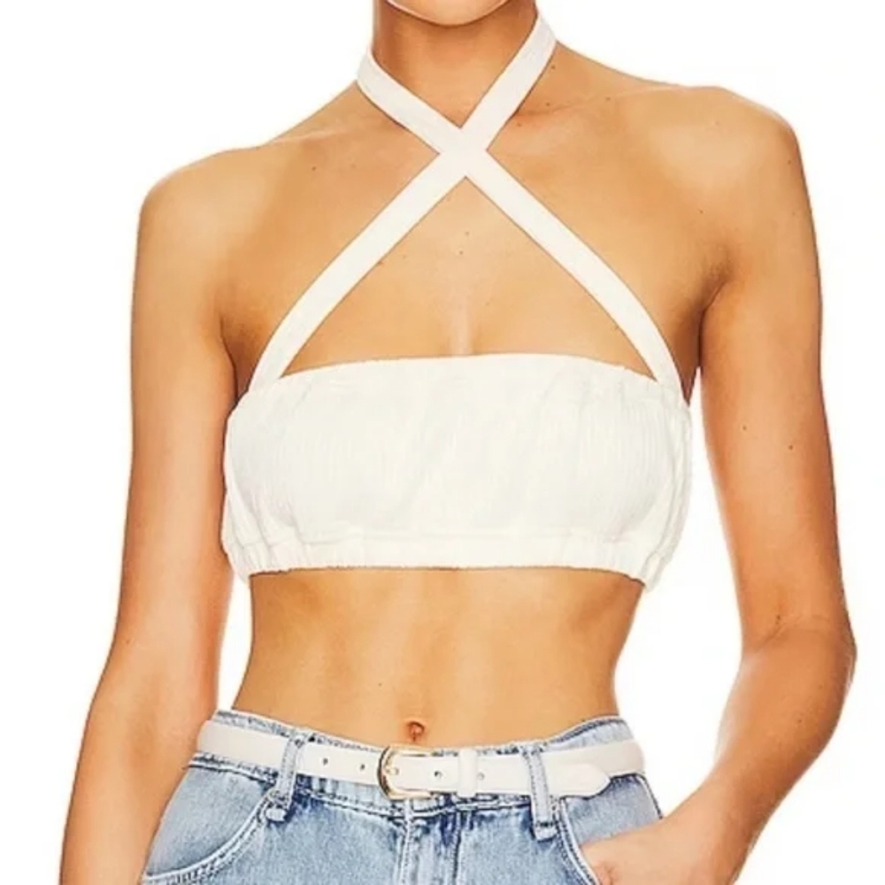 WeWoreWhat Tie Halter Bra Top